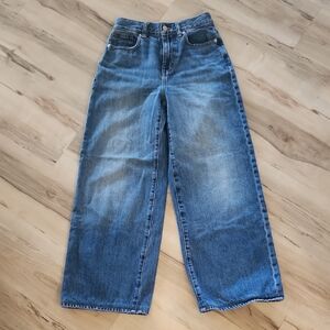 Madewell Denim Super Wide Leg Blue Jeans 23 Petite.  23 X 26 High Rise